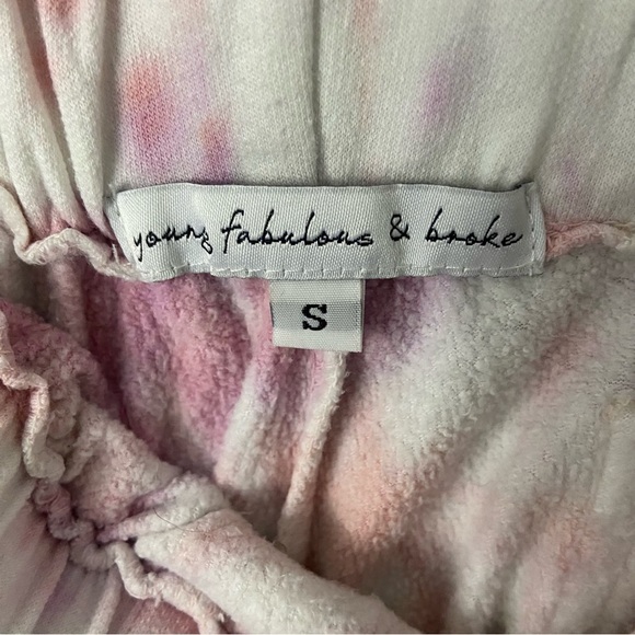 Young Fabulous & Broke Pink Tie Dye Cargo Jogger Sweatpants Sz S - Picture 10 of 11